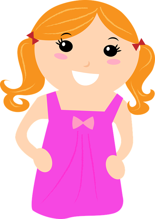 Baby Girl, Girl, Children, Child, Preschool, School - Girl Children Cartoon (508x720), Png Download
