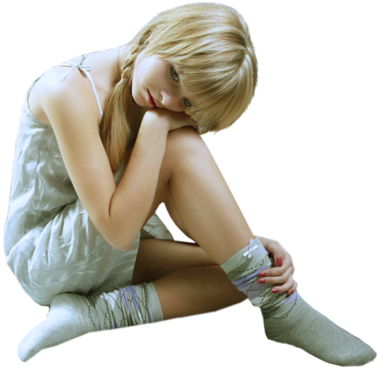 Download Girl Thinking - Sitting Sad Girl Png PNG Image with No Background  