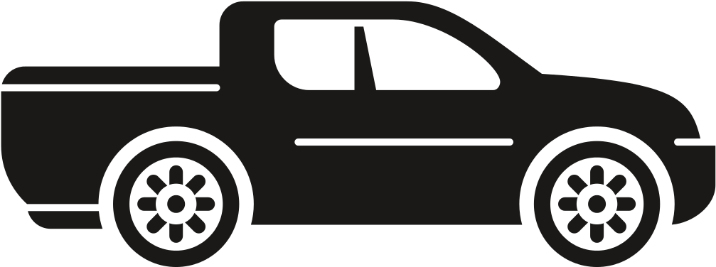 Pickup Used - Car Side View Silhouette (1024x1024), Png Download
