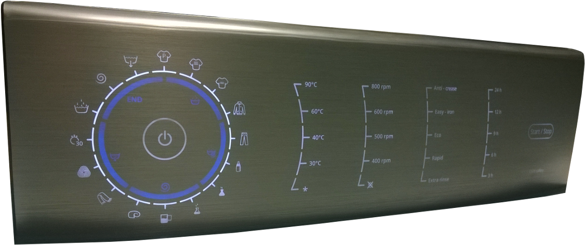 Terasel Workshop Presents Touchskin 3d Control Panel - Panel Washing Machine Interface (1400x500), Png Download