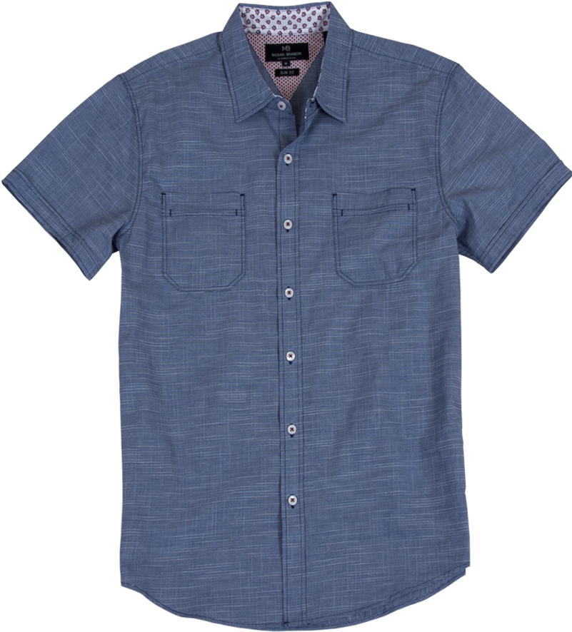 Crosshatch Pattern Short Sleeve Shirt - Button (800x975), Png Download