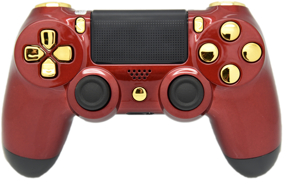 Red & Gold Glossy Ps4 Controller - Deadpool Custom Ps4 Controller (1280x854), Png Download
