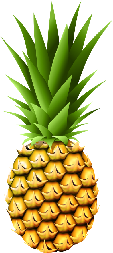 Pineapple Transparent Png Clip Art Image - Pineapple Transparent (400x891), Png Download