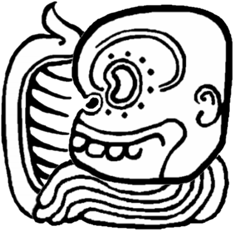 Here Is My Name Using Maya Glyphs - Line Art (940x590), Png Download