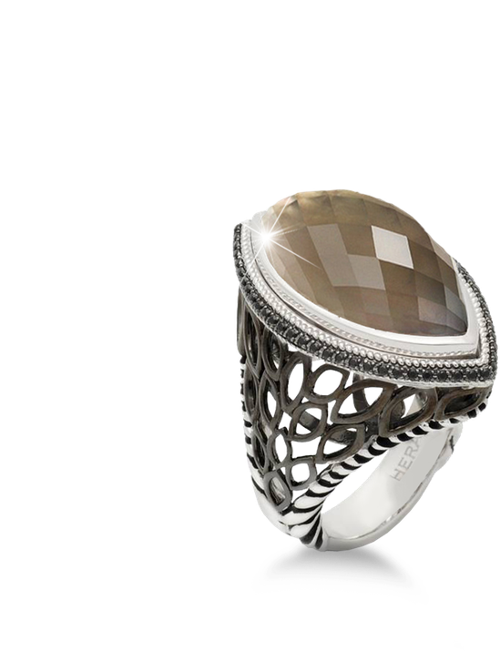 Designs By Hera Paradise Mini Signature Silver Ring - Titanium Ring (800x800), Png Download