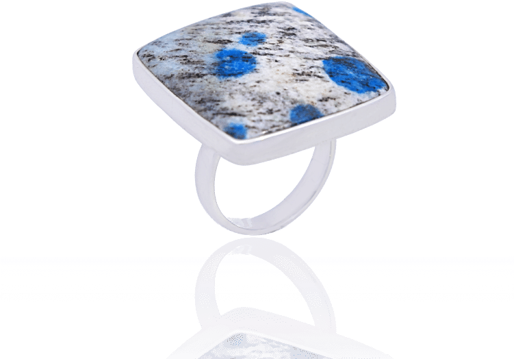 Square K2 Stone Sterling Silver Ring - Engagement Ring (750x750), Png Download