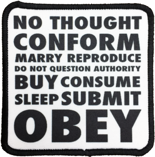 They Live Obey Iron-on Patch - Black-and-white (580x580), Png Download