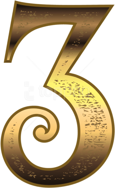 Free Png Old Gold Number Three Png Images Transparent - Number (480x787), Png Download