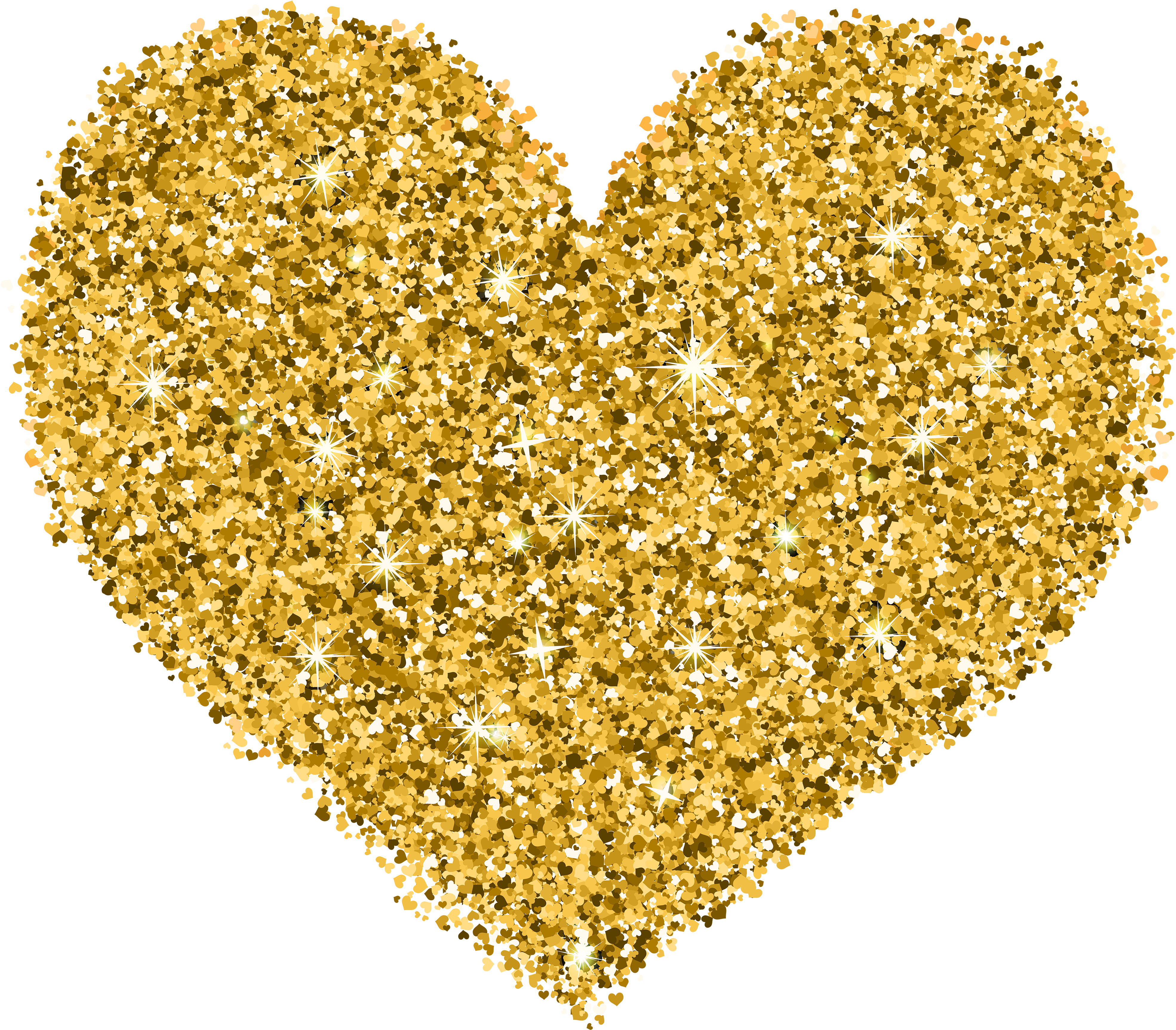 Decorative Golden Heart Transparent Image - Heart (4000x3513), Png Download