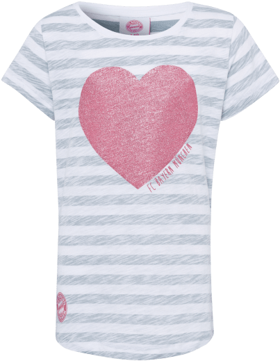 Childrens T-shirt Heart Striped - Heart (660x660), Png Download