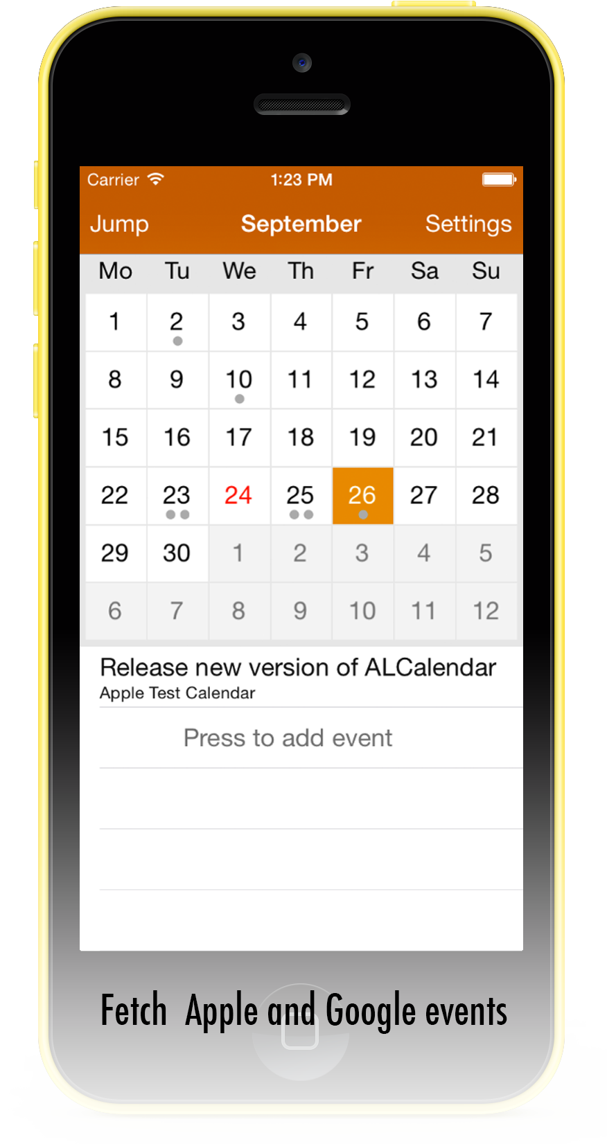 Calendartext Configure - Create Calendar Objective C (875x1681), Png Download