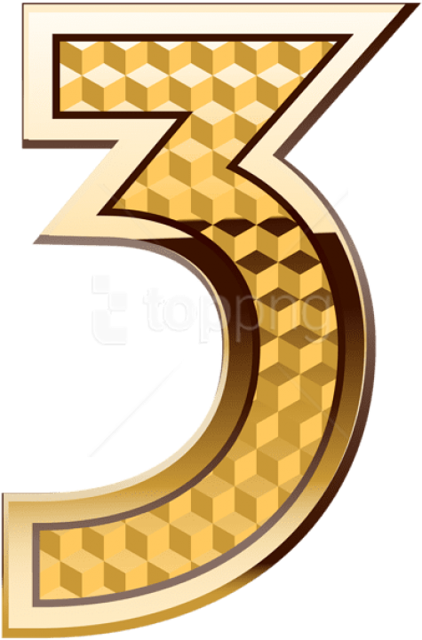 Free Png Download Gold Number Three Clipart Png Photo - Three Gold Png (480x728), Png Download