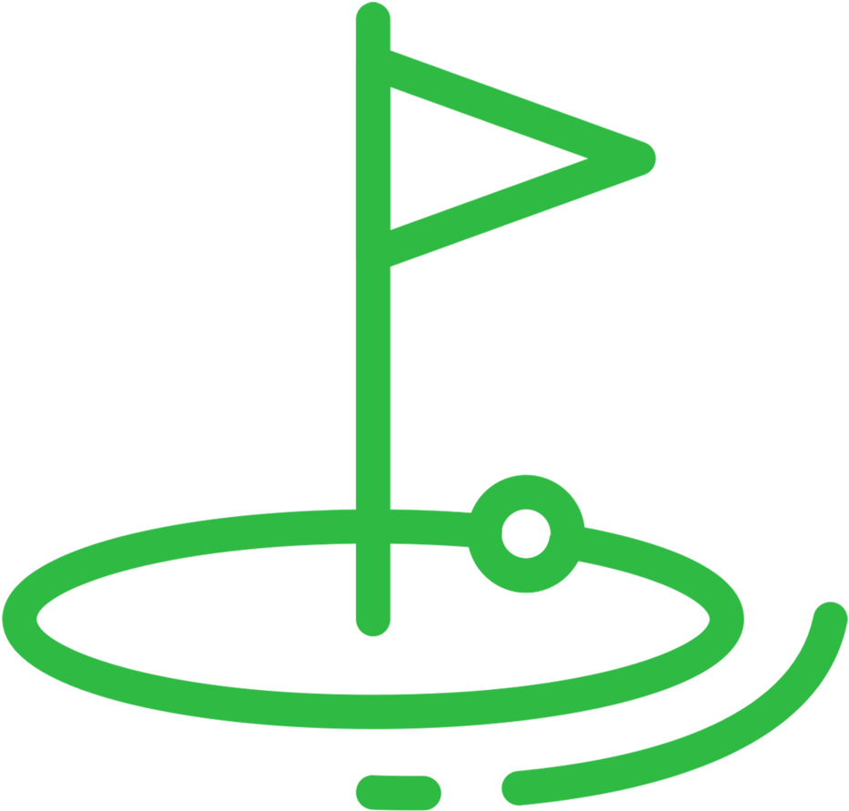 Golf Flag Icon Green (1000x1000), Png Download