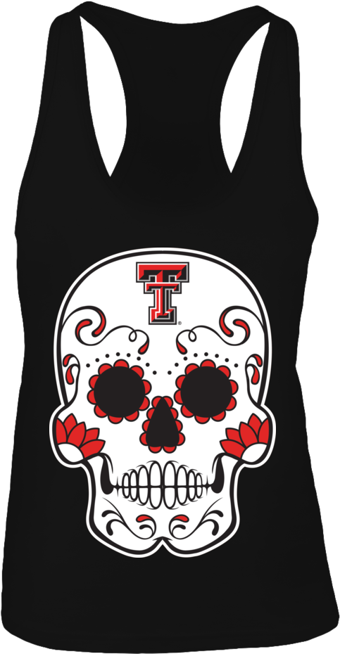Texas Tech Red Raiders Sugar Skull Shirt - Texas Tech Sugar Skull (1000x1000), Png Download