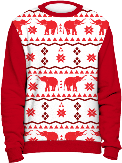Elephant Ugly Sweater - Merry Christmas Zeta Phi Beta (650x650), Png Download