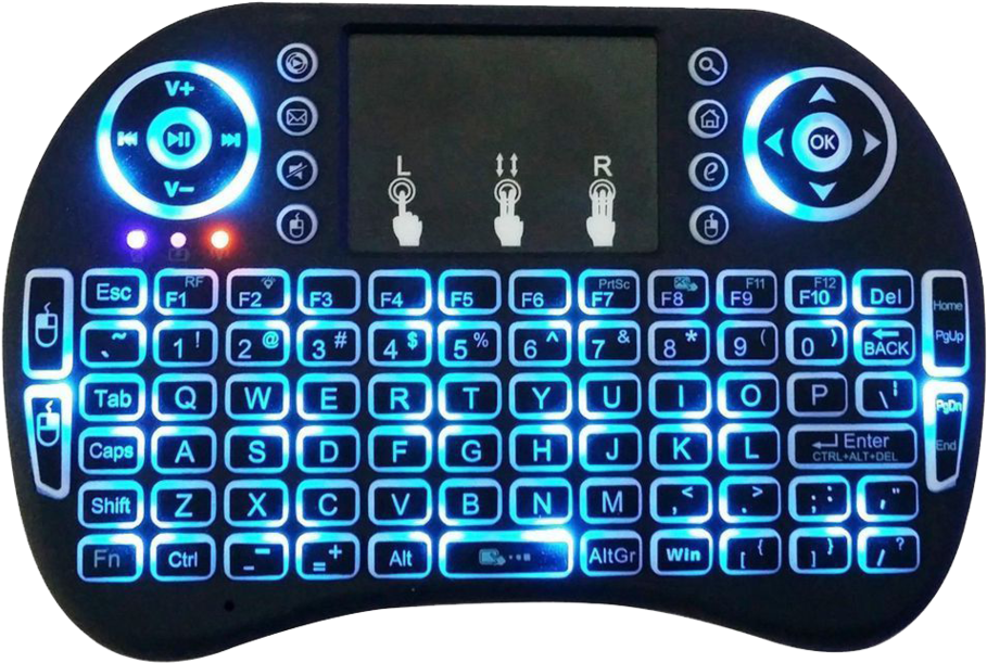 Mini Teclado Led Luminoso Bluetooth Tri-color - Mini Wireless Backlit Keyboard (960x960), Png Download