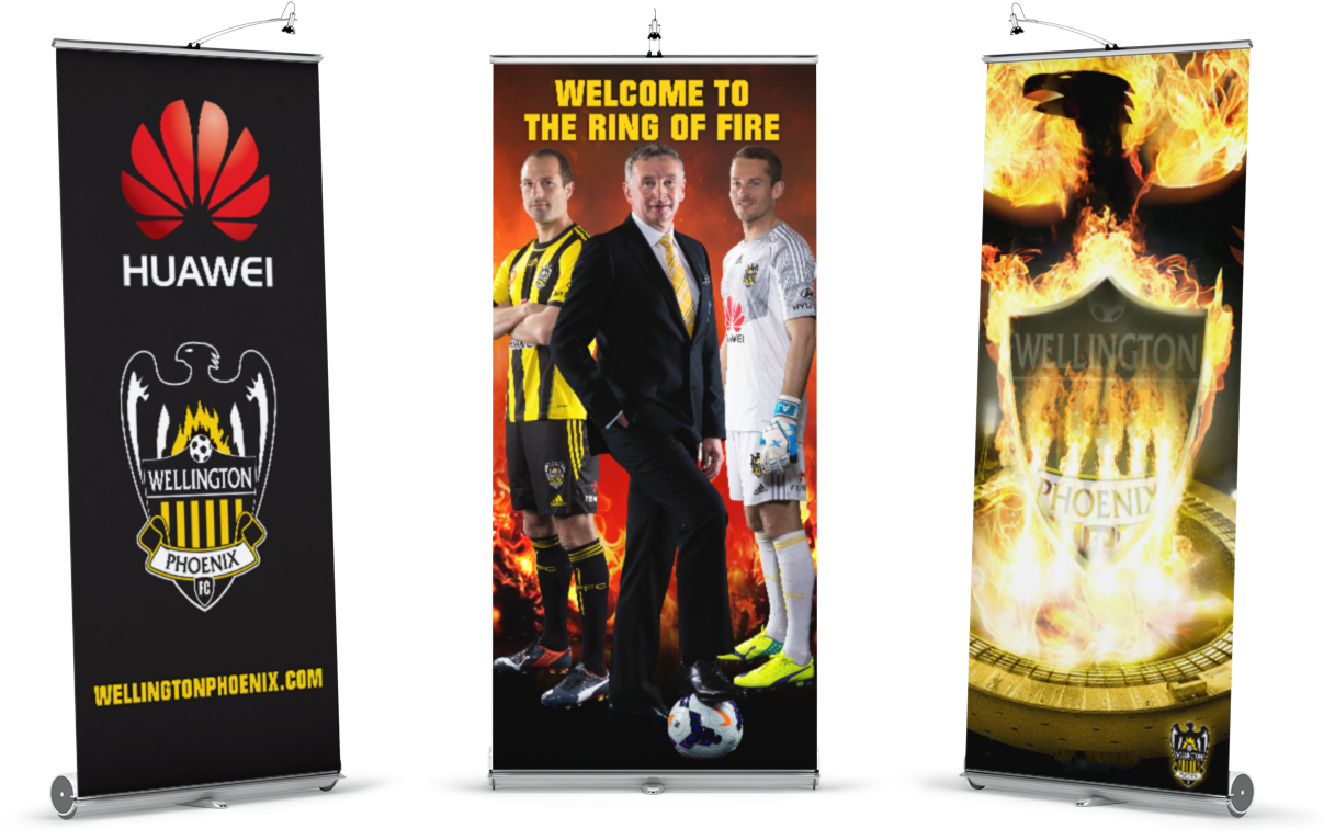 Posters, Pull Ups And Banner Designs - Huawei Roll Up Banner (1265x788), Png Download