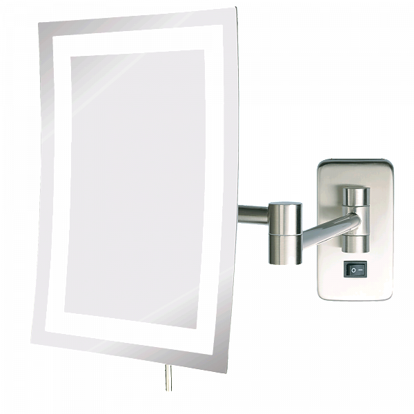 Jerdon Style Hardwired Minimalist Edge To Edge 5x Led - Face Mirrors (600x600), Png Download