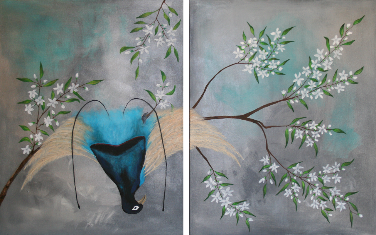 Blue Bird Of Paradise Double Panel Art Museum-grade (1280x1280), Png Download