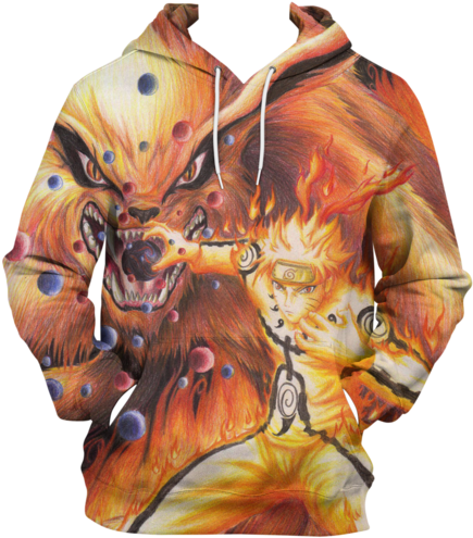 Naruto Nine Tails Pullover Hoodie - Naruto Sweatshirt (600x600), Png Download
