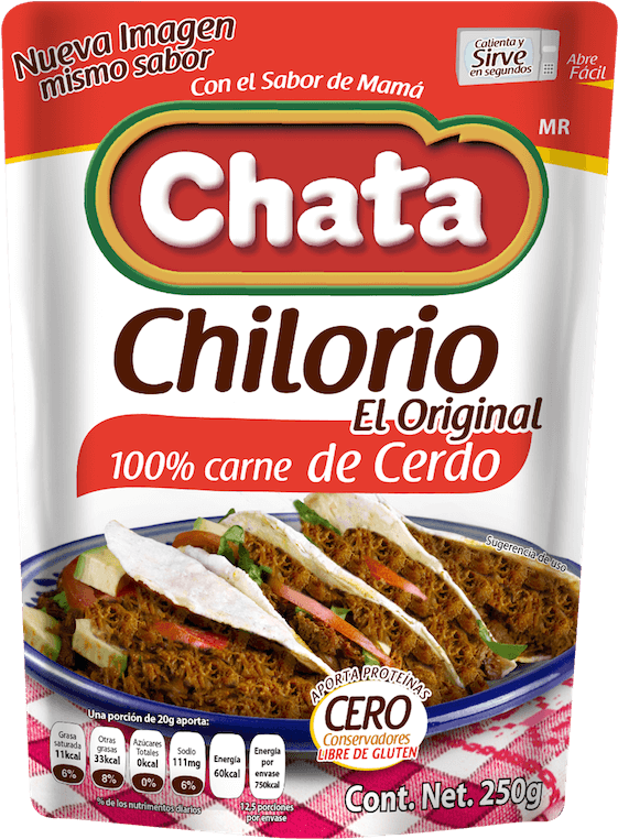 Chata Chilorio De Cerdo 250g - Chata Refried Bean 15.2 (600x817), Png Download