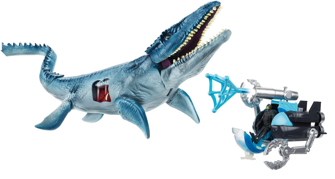 Jurassic World Vehicle Battle Packs Submarine - Mosasaurus Jurassic World Hasbro (1200x658), Png Download