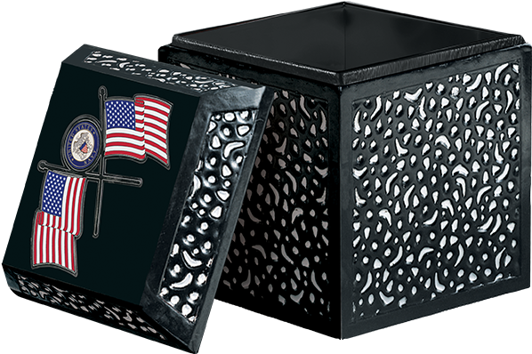 Black Honors Cremation Urn Vault - Box (800x454), Png Download