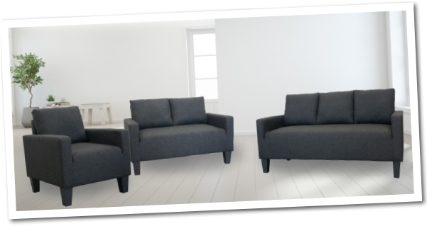 3pc Sofa Set (600x600), Png Download