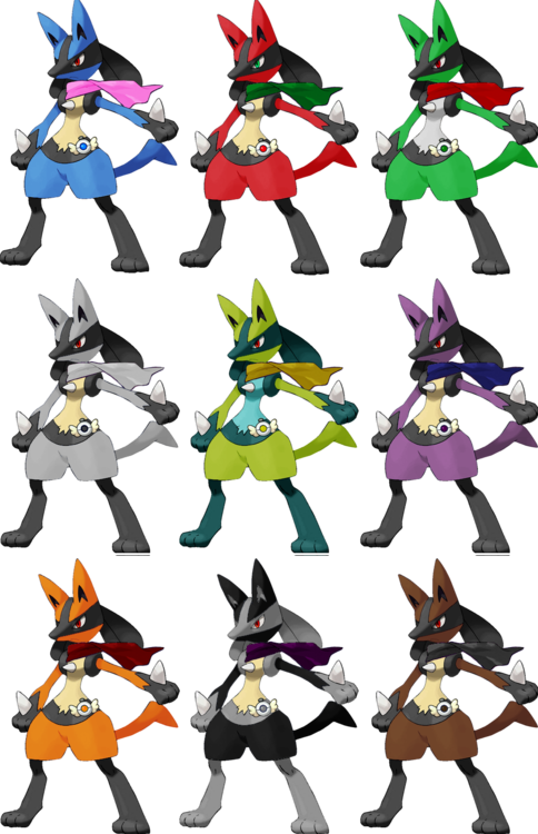 Alternate Costumes - Lucario - Pokemon Lucario (484x750), Png Download