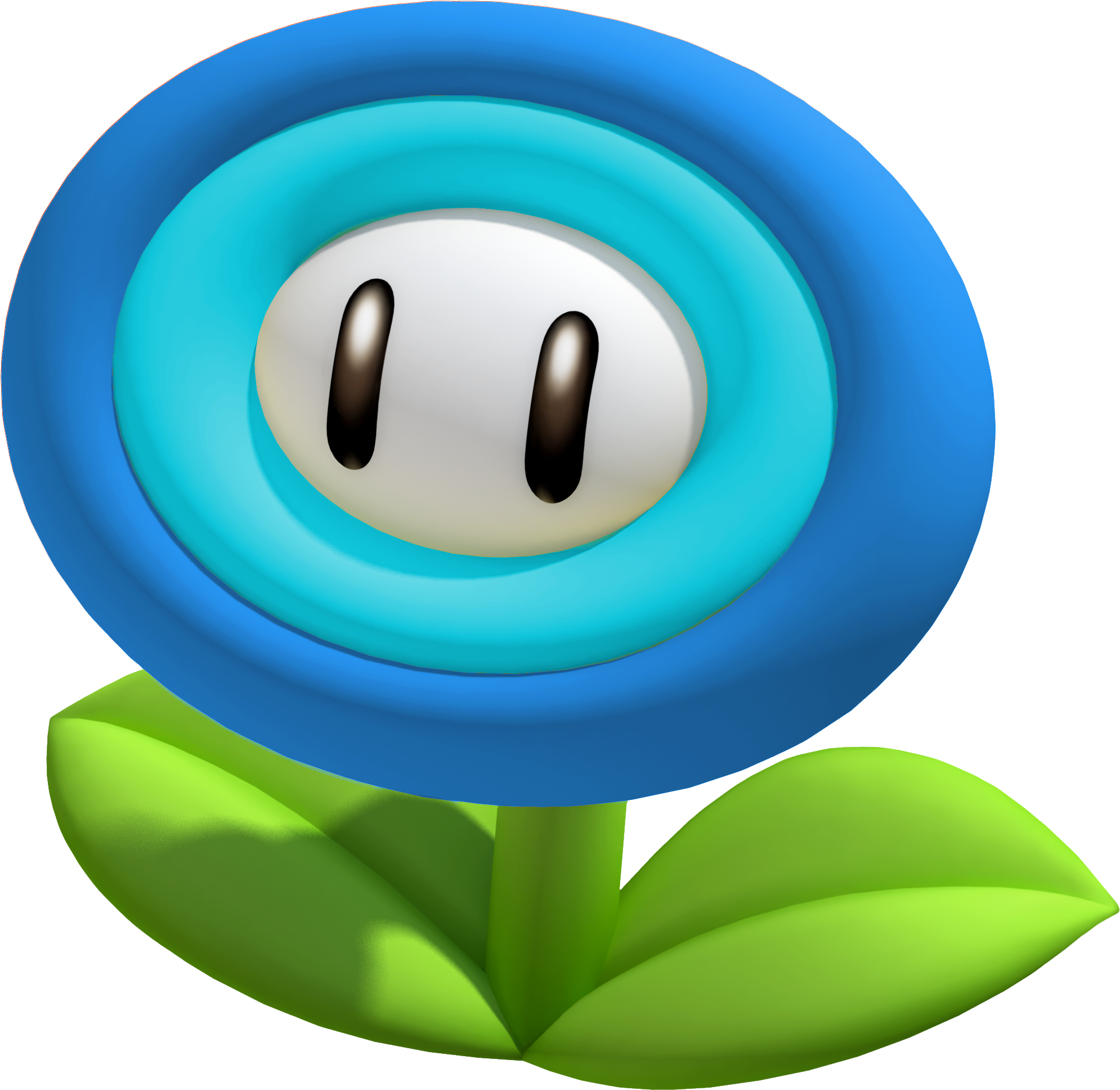 Super Mario Plush Doll Figure Ice Fire Flower Toy - Super Mario Ice Flower (2057x1991), Png Download
