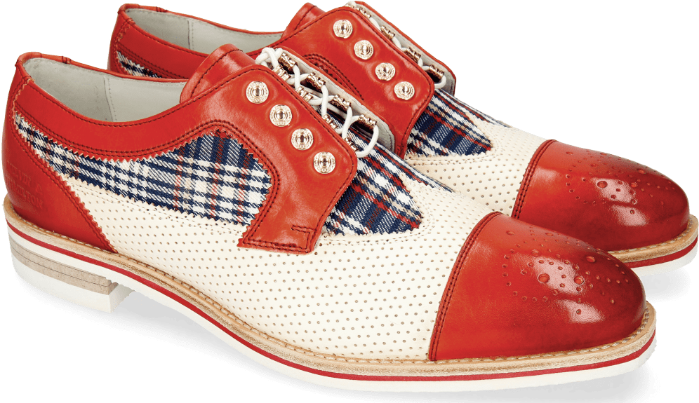 Derby Shoes Tom 22 Fiesta Perfo White Tex Check Multi - Sneakers (1024x1024), Png Download