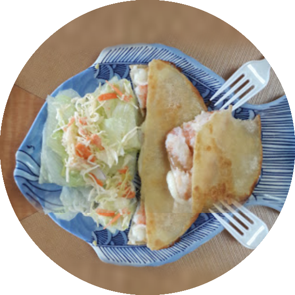 With Shrimp - $0 - 50 - Taco Marinero - Skate, Shrimp, - Dish (575x575), Png Download