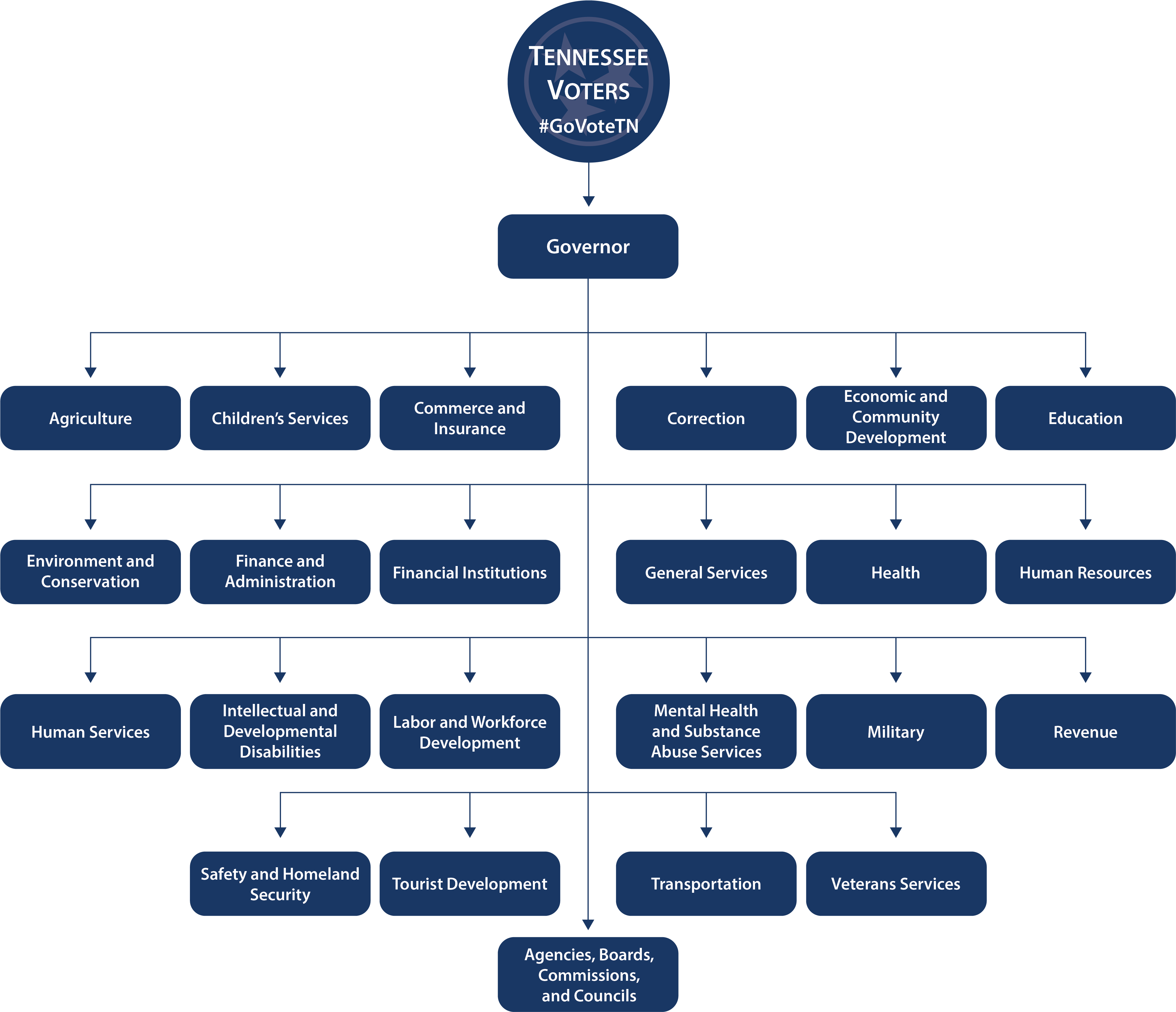 The Governor And His Executive Branch Agencies “execute” - Chart Of Executive Branch (4404x3834), Png Download