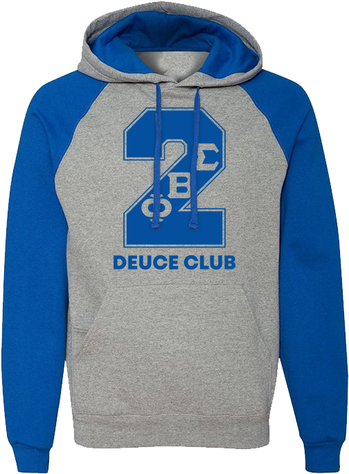 Phi Beta Sigma Royal/grey Nu-blend Line Hoodie - Sweatshirt Color Block (750x750), Png Download