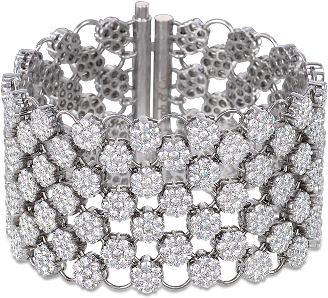 Diamond Mesh Bracelet - Mesh Style Diamond Bracelet (700x700), Png Download