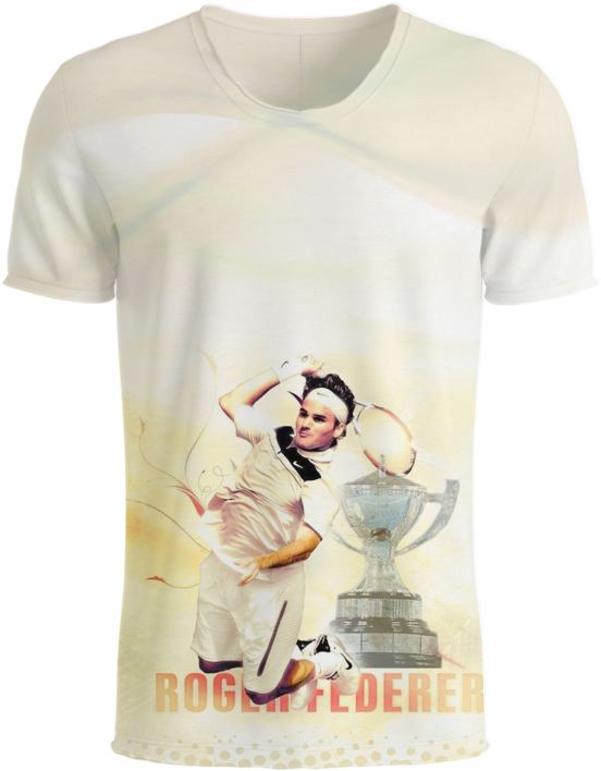 Federer Tennis 3d T-shirt - Active Shirt (760x759), Png Download