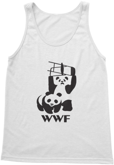 Wwf ﻿classic Adult Vest Top - Panda Wwe (580x580), Png Download