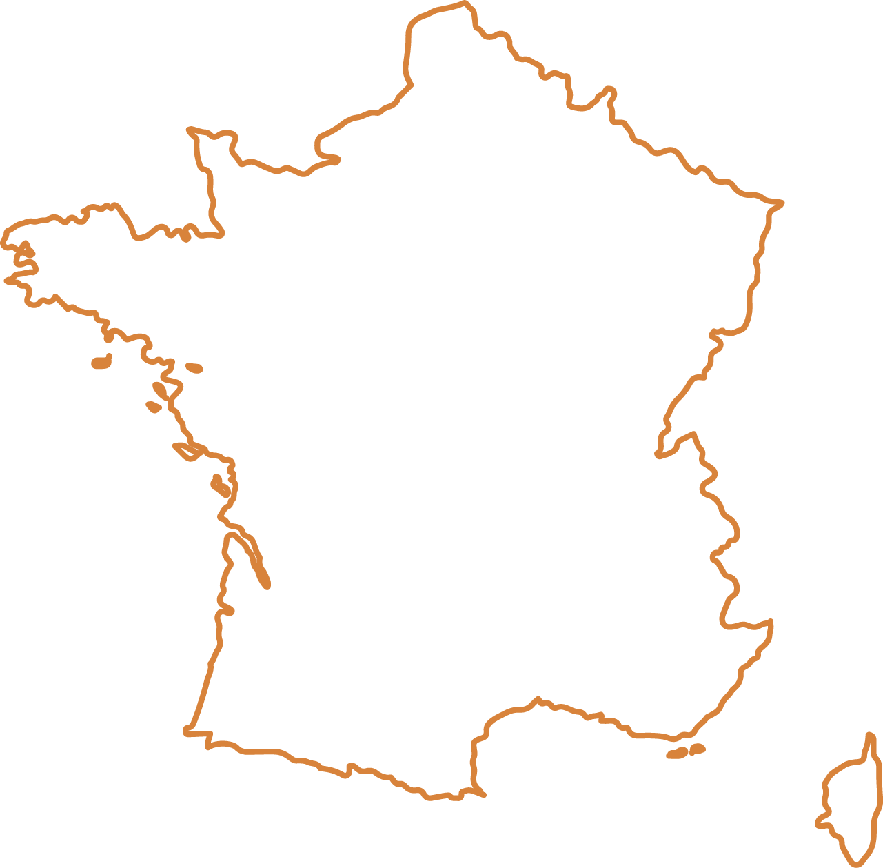 Country Dog - France Map Tattoo (1281x1259), Png Download
