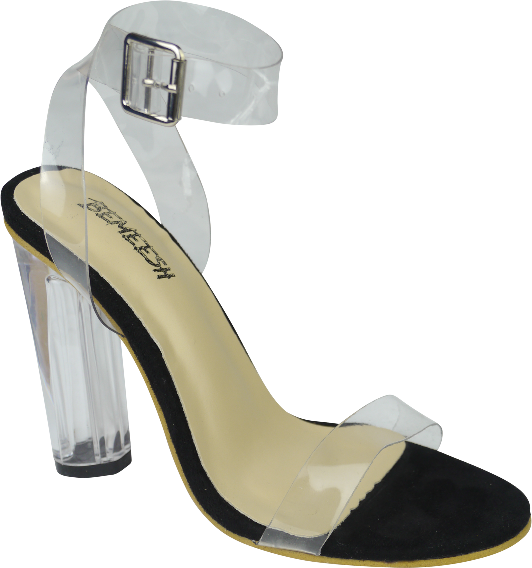 Womens Ladies Perspex High Heels Transparent Sandal - Basic Pump (2400x2400), Png Download