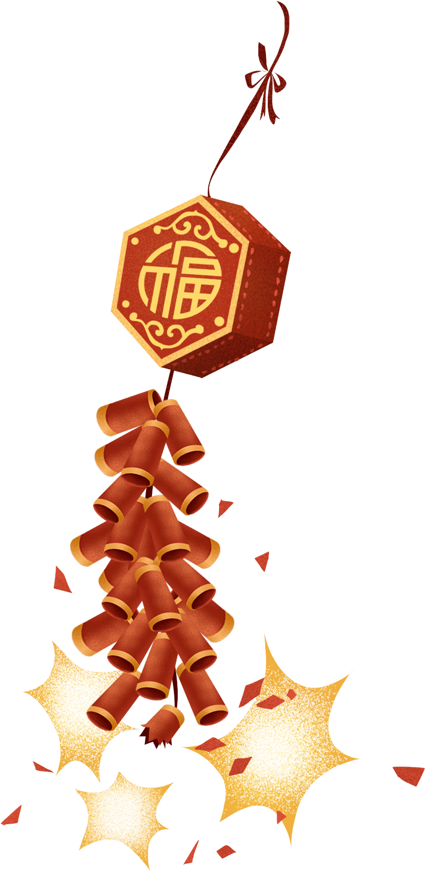Blessing Firecracker Chinese Style Element Png And - Illustration (2000x2000), Png Download