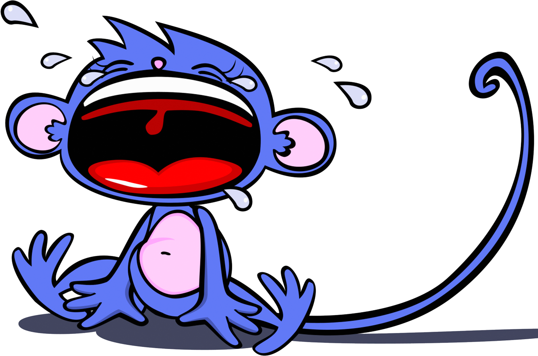 Doraemon Clipart Sad - Transparent Cartoon Sad Monkey (2203x1519), Png Download