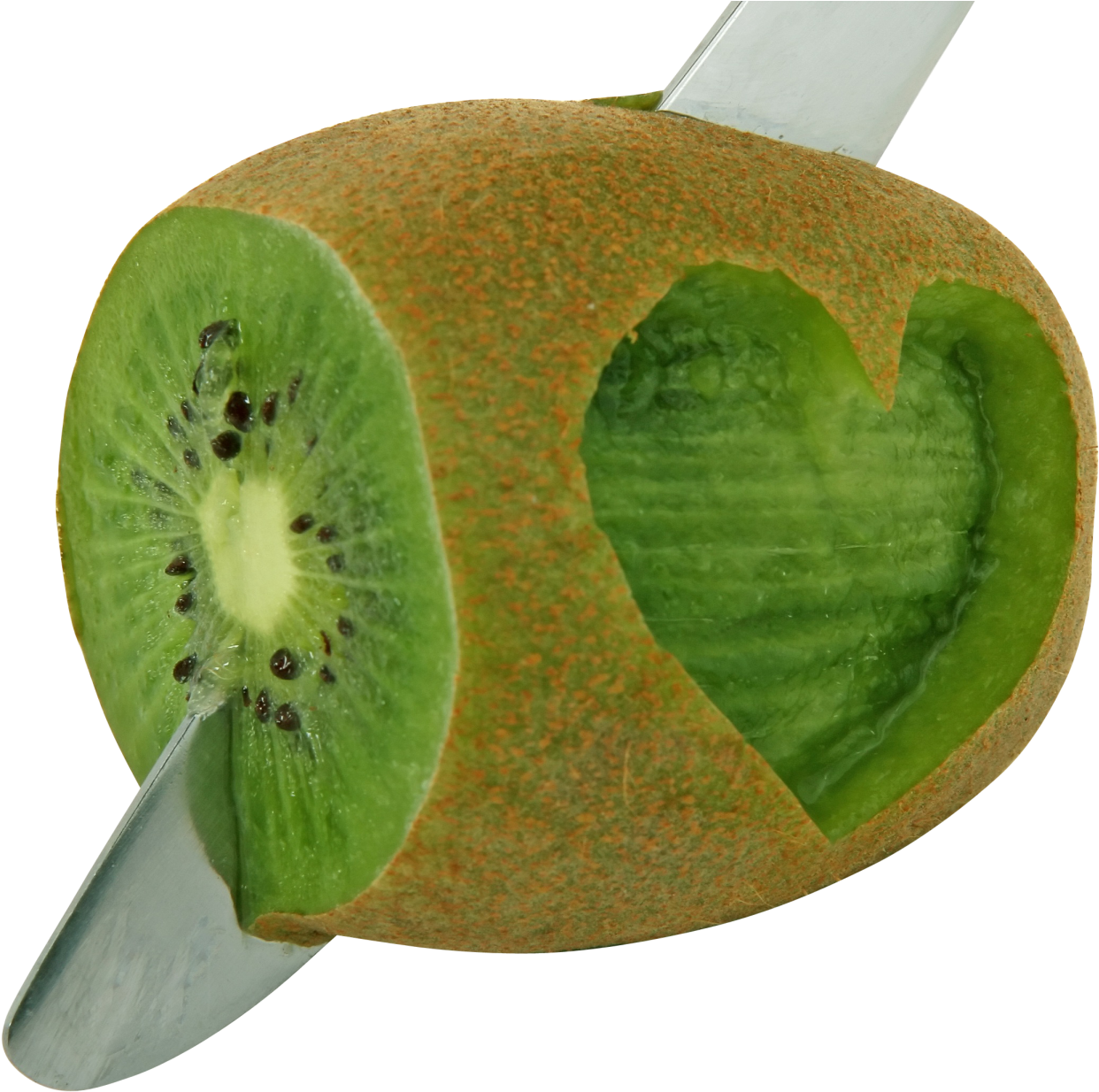 Heart Shape Carved Kiwi Fruit - Kiwifruit (1762x1291), Png Download