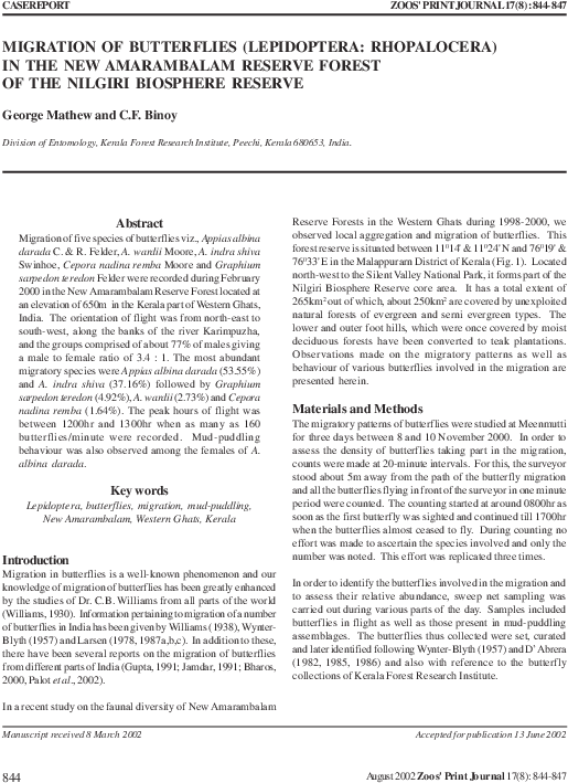 Pdf - Butterflies Of The Indian Region Wynter Blyth Free (612x792), Png Download