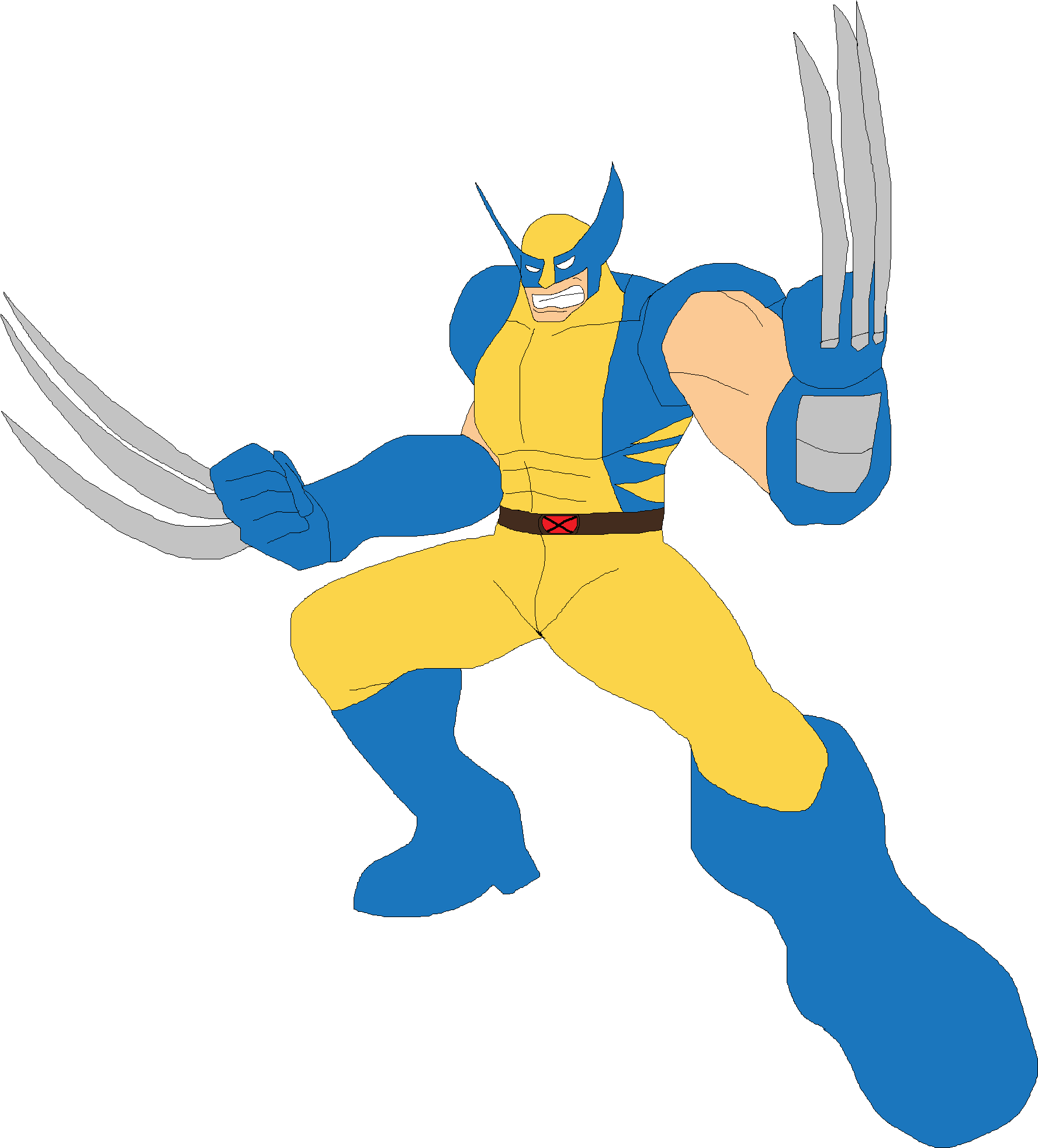 Wolverine Ff1 - Cartoon (1792x1968), Png Download