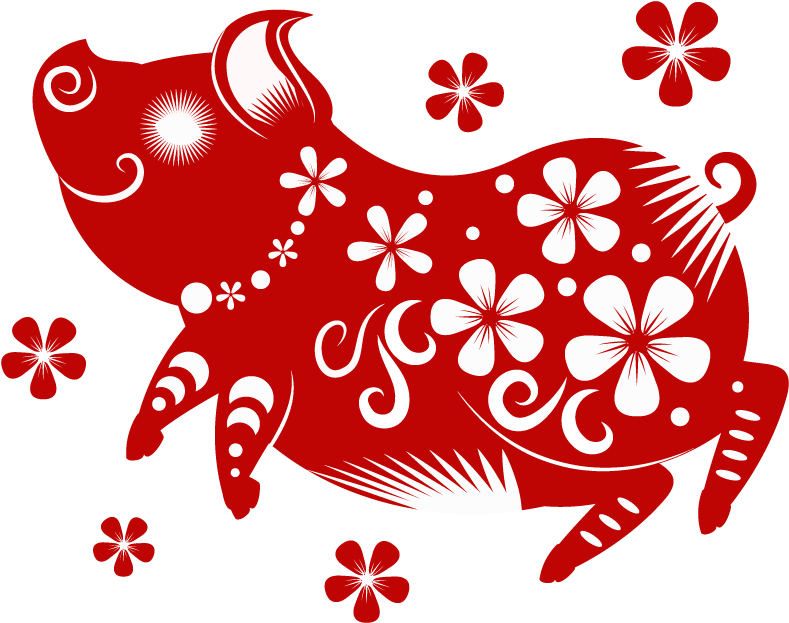 Happy Paper-cut Pigs Celebrate New Year's Day 2019 - Chinese New Year 2019 Year Of The Pig (800x644), Png Download