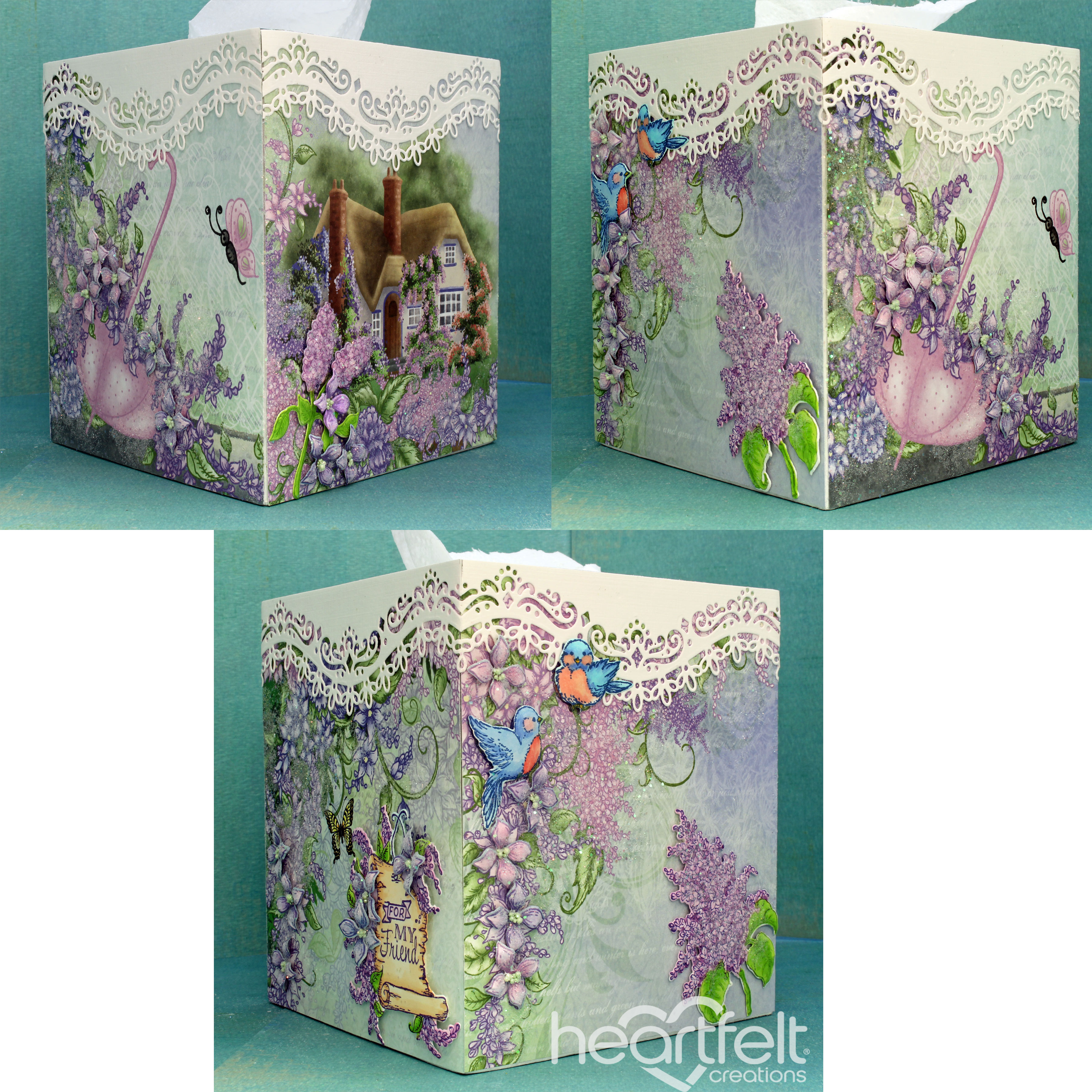 Paint Paper Mache Box White On All Corners And Inside (3600x3600), Png Download