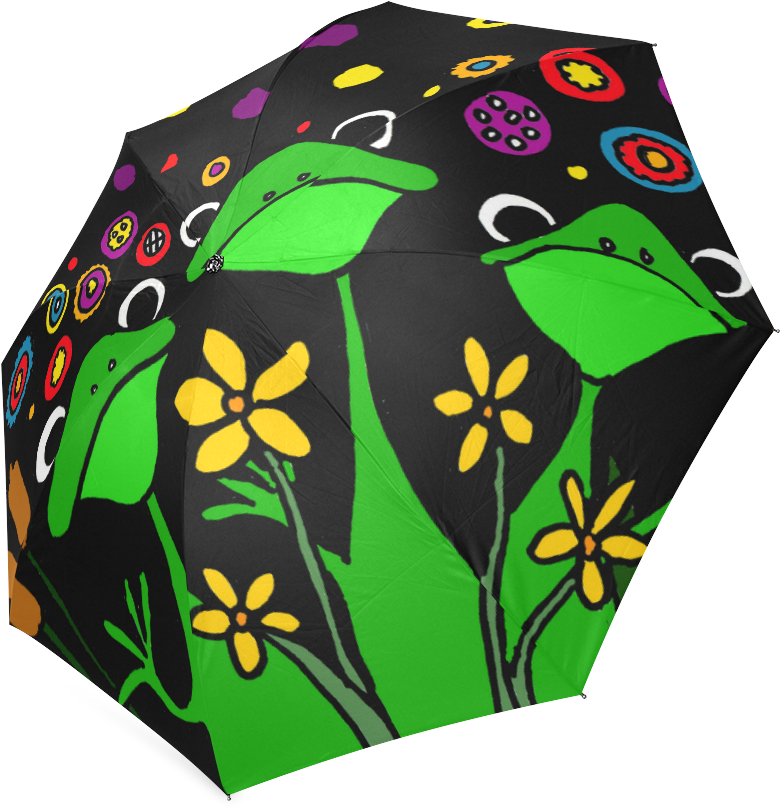 Cute Tree Frogs Abstract Art Foldable Online - Umbrella (1000x1000), Png Download