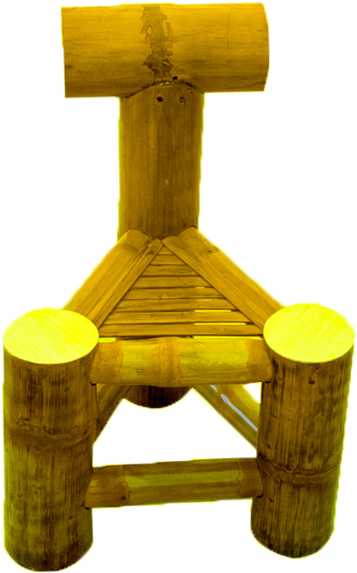 Bamboo Set Of 3 Chairs And Triangular Top Tea Table - Wood (1000x1000), Png Download