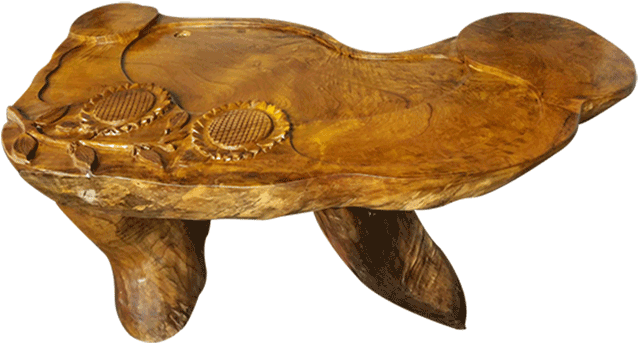 Nanmu Wood Tree Trunk Table - Bench (720x743), Png Download