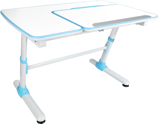 Ergostars Study Desk Es-8502 Blue Color Left Side - Folding Table (555x555), Png Download